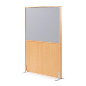 Akustický paraván DUO, 1000 x 1500 mm, šedá / buk obrázok