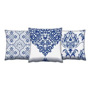 ASIR Dekoračné vankúše MODRÝ FOLKLOR 43 x 43 cm bavlna/polyester obrázok