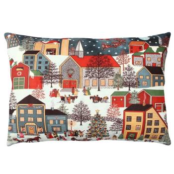 ASIR Dekoračný vankúšik VIANOČNÁ DEDINA 33 cm polyester-bavlna obrázok