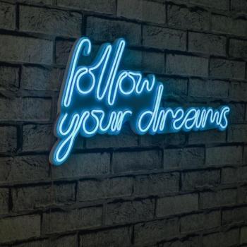 ASIR Dekoratívny nápis FOLLOW YOUR DREAMS s LED podsvietením modrá obrázok