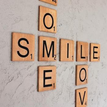 ASIR Drevená dekorácia na stenu HOME SMILE LOVE překližka 15 cm obrázok