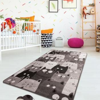 ASIR Koberec 140 x 190 GREY CATS sivý obrázok