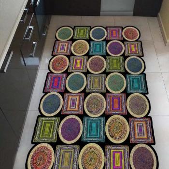 ASIR Koberec 60 x 100 CIRCLES AND QUADRETS zelený obrázok