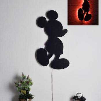 ASIR Nástenná dekorácia MICKEY MOUSE s LED podsvietením 30 cm červená obrázok