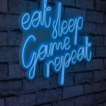 ASIR Nástenná dekorácia s LED podsvietením EAT SLEEP modrá obrázok