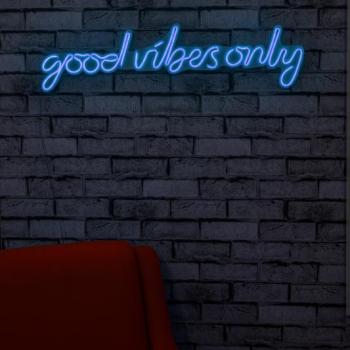 ASIR Nástenná dekorácia s LED podsvietením GOOD VIBES ONLY modrá 79 cm obrázok