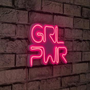 ASIR Nástenná dekorácia s LED podsvietením GRL PWR ružová 36 cm obrázok