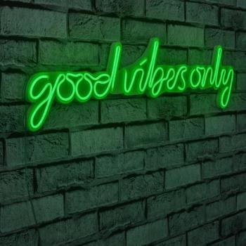 ASIR Nástenná tabuľa GOOD VIBES ONLY s LED podsvietením zelená obrázok