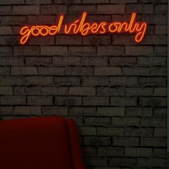 ASIR Nástenný neónový nápis led GOOD VIBES ONLY oranžová obrázok