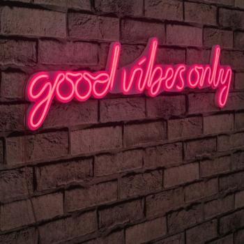 ASIR Nástenný neónový nápis led GOOD VIBES ONLY ružová obrázok