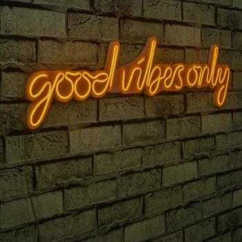 ASIR Nástenný neónový nápis led GOOD VIBES ONLY žltá obrázok