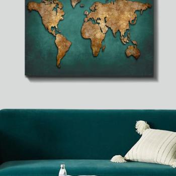 ASIR Obraz MAPA na plátne 92 cm obrázok