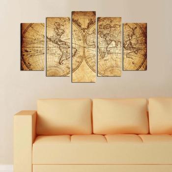 ASIR Obraz MAPA POLOGULE 110 MDF 5 ks obrázok