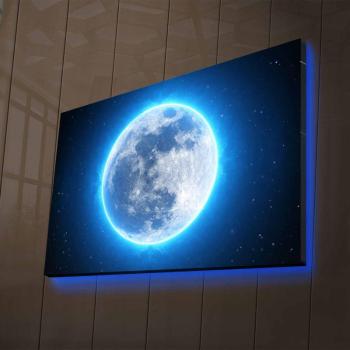 ASIR Obraz na plátne MESIAC s LED podsvietením 45 cm obrázok