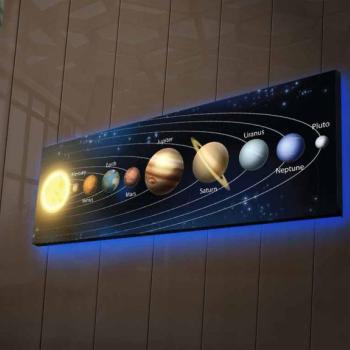 ASIR Obraz s LED podsvietením PLANETY 30 cm plátno obrázok