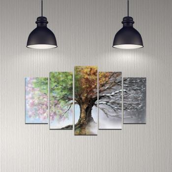 ASIR Obraz STROM ROČNÉ OBDOBIA MDF 5 ks obrázok