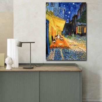 ASIR Reprodukcia maľby na plátne TERASA KAVIARNE V NOCI V. V. GOGH 70 cm obrázok