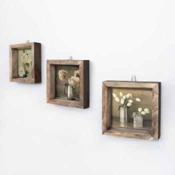 ASIR Sada nástenných obrazov BIELE KVETY 15 cm MDF obrázok