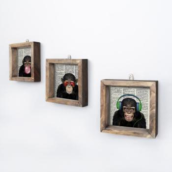 ASIR Sada obrázkov OPICE 15 cm MDF obrázok