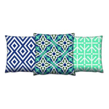 ASIR Sada vankúšov MODRÝ VZOR bavlna/polyester 43x43 cm obrázok