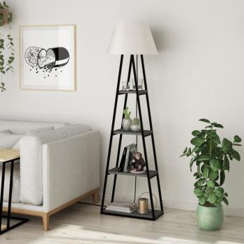 ASIR Stojacia lampa PAL antracitová, ľan obrázok