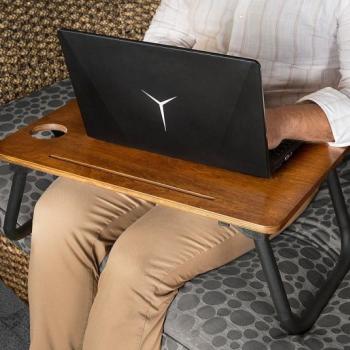 ASIR Stôl na notebook LAPTOP SEHPA orech čierny obrázok