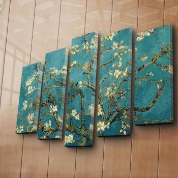 ASIR Súbor obrazov na plátne reprodukcia ALMOND BLOSSOM V. V. GOGH 105 cm obrázok