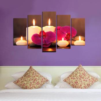 ASIR Súbor obrazov SVIEČKY A ORCHIDEY 110 cm MDF obrázok