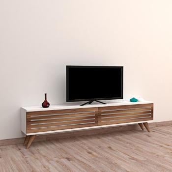 ASIR TV stolík HILL orech, biely obrázok