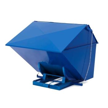 Automatický vyklápací kontajner PILE, s poklopom, objem 2500 l, modrý obrázok