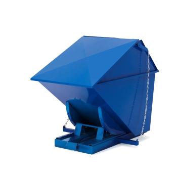 Automatický vyklápací kontajner PILE, s poklopom, objem 600 l, modrý obrázok