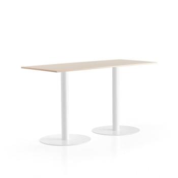 Barový stôl ALVA, 1800x800x1000 mm, biela, breza obrázok