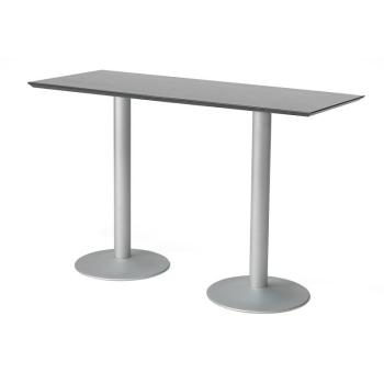 Barový stôl BIANCA, 1800x700 mm, čierny, šedá podnož obrázok