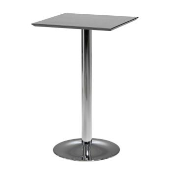 Barový stôl BIANCA, 700x700 mm, čierny, chrómová podnož obrázok