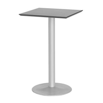 Barový stôl BIANCA, 700x700 mm, čierny, šedá podnož obrázok