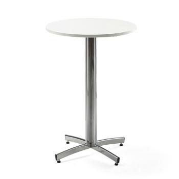 Barový stôl SANNA, Ø 700x1050 mm, biela, chróm obrázok
