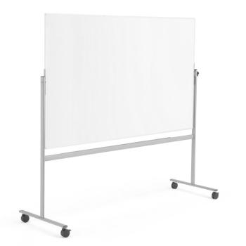 Biela magnetická tabuľa s kolieskami DORIS, obojstranná, 2000x1200 mm obrázok