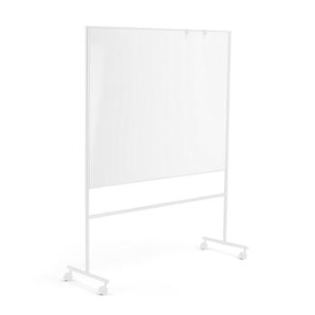 Biela magnetická tabuľa s kolieskami EMMA, obojstranná, 1500x1200 mm, biely rám obrázok