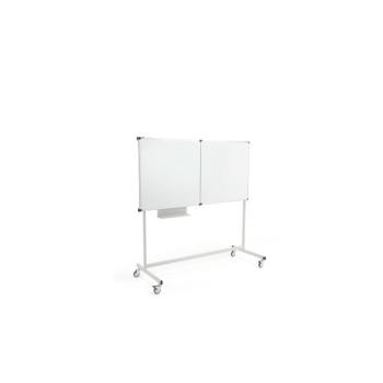 Biela magnetická tabuľa s kolieskami MEGAN, trojdielna, 1500x1000 mm obrázok