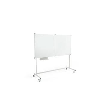 Biela magnetická tabuľa s kolieskami MEGAN, trojdielna, 1800x1200 mm obrázok
