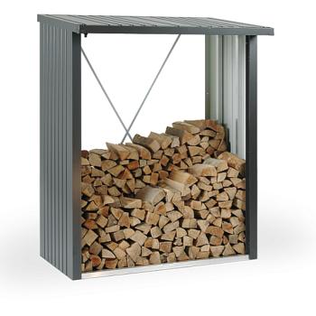 Biohort Multifunkční sklad krbového dreva - drevník WoodStock 157 x 102 (sivá kremeň metalíza) obrázok