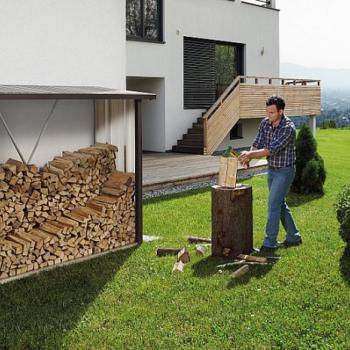 Biohort Multifunkční sklad krbového dreva - drevník WoodStock 229 x 102 (tmavo sivá metalíza) obrázok