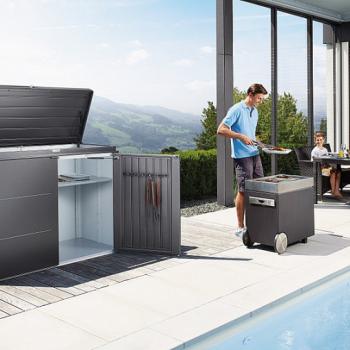 Biohort Multiúčelový úložný box HighBoard 200 x 84 x 127 (tmavo sivá metalíza) 200 cm (3 krabice) obrázok