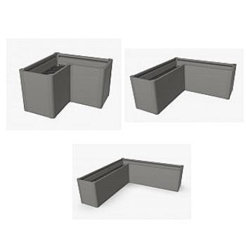 Biohort Truhlík Belvedere MIDI L 61 cm (sivá kremeň metalíza) 152 x 152 cm (7 krabíc) obrázok