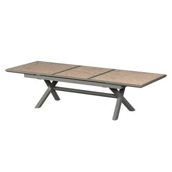 DEOKORK Hliníkový stôl VERONA 250/330 cm (šedo-hnedý/medová) obrázok