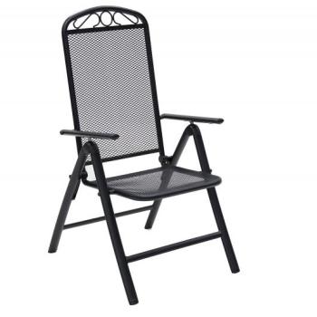 DEOKORK Kovové kreslo polohovacie GREY (čierna) obrázok