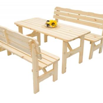 DEOKORK Masívna drevená záhradná zostava z borovice 1+2 drevo 32 mm (220 cm) obrázok