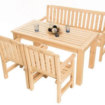 DEOKORK Masívne záhradná zostava z borovice LONDON 1+2+1 (32 mm) - rôzne dĺžky 180 cm obrázok