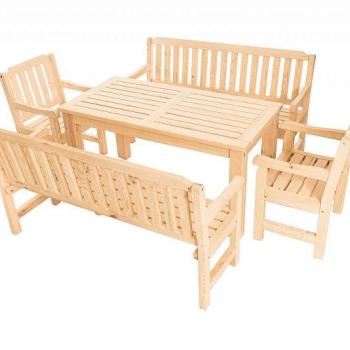 DEOKORK Masívne záhradná zostava z borovice LONDON 1+2+2 (32 mm) - rôzne dĺžky 180 cm obrázok