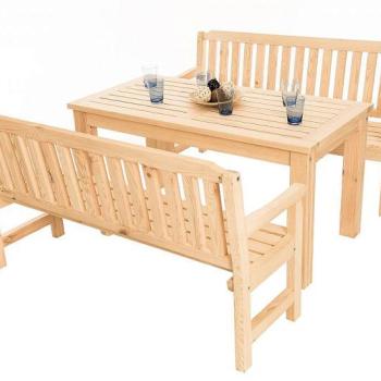 DEOKORK Masívne záhradná zostava z borovice LONDON 1+2 (32 mm) - rôzne dĺžky 180 cm obrázok